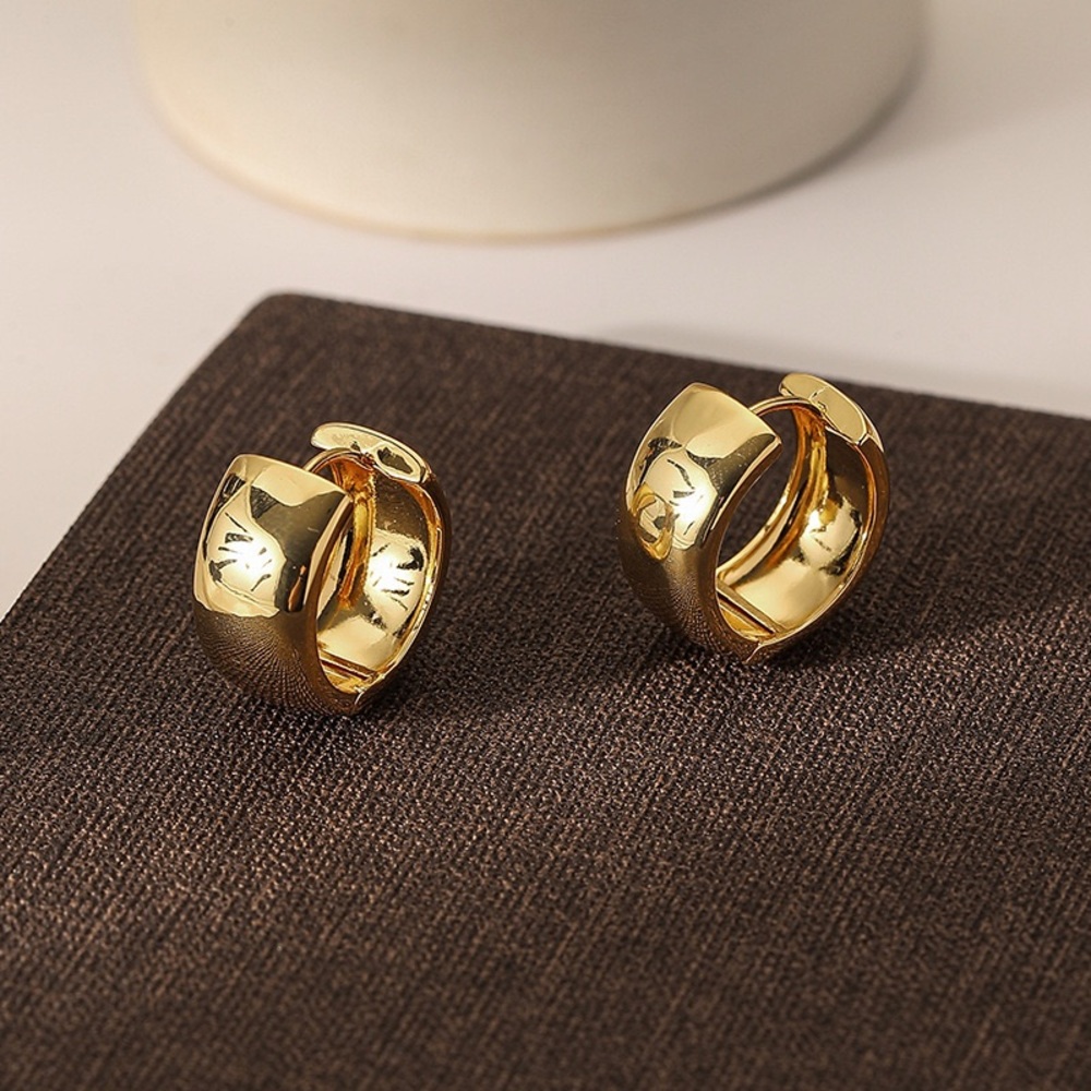 Elegant Gold and Brown Hoop Earrings